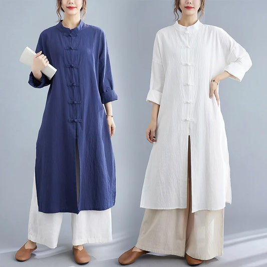 Traditional Women's Linen Kungfu Robe