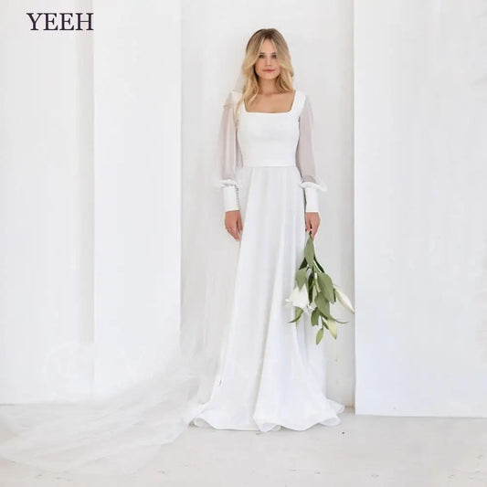 YEEH Elegant A-Line Wedding Dress